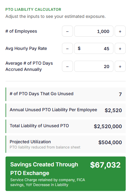 PTO Liability Calculator image