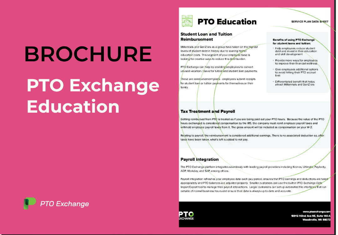 PTO Exchange Education Funding and Student Loans Brochure
